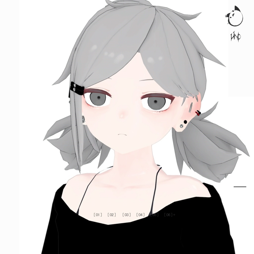 【３Dモデルアクセサリ】アングラの子4 CostomHair TwinTale_A02