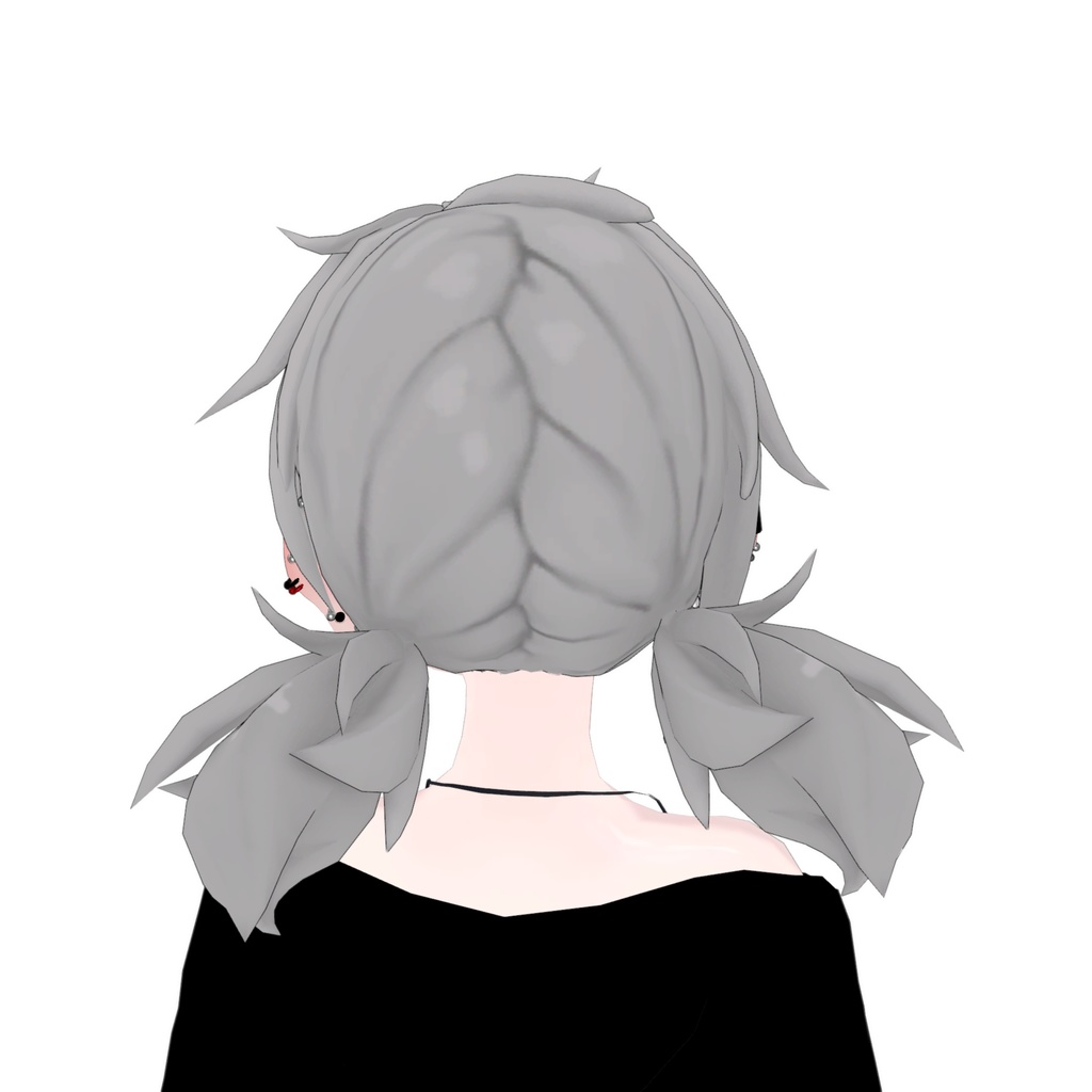 【3Dモデルアクセサリ】アングラの子4 CostomHair TwinTale_A02