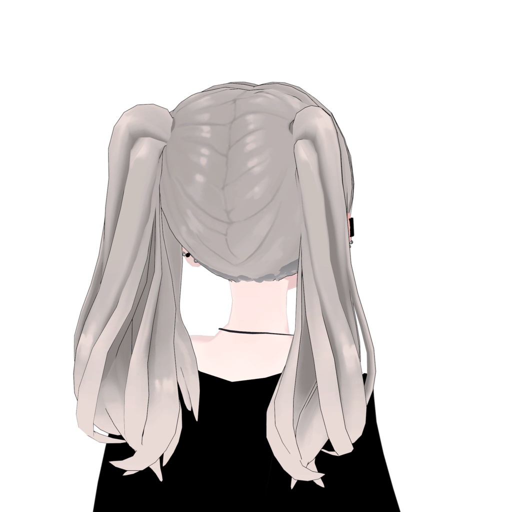 【3Dモデルアクセサリ】アングラの子4 CostomHair TwinTale_A01