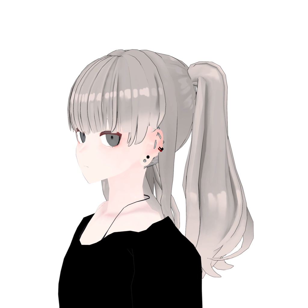 【3Dモデルアクセサリ】アングラの子4 CostomHair TwinTale_A01