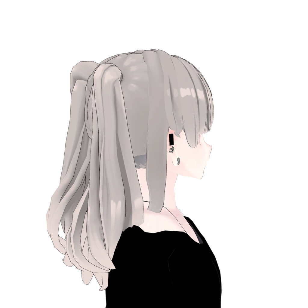 【3Dモデルアクセサリ】アングラの子4 CostomHair TwinTale_A01