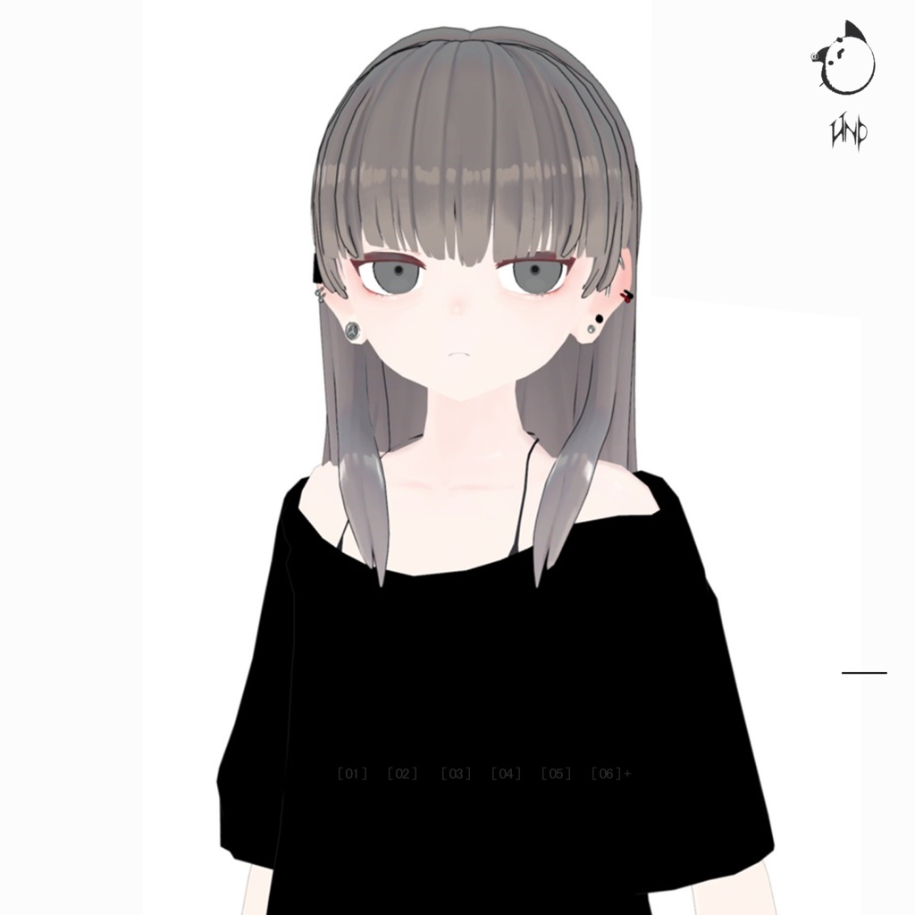 【3Dモデルアクセサリ】CostomHair Long_A01