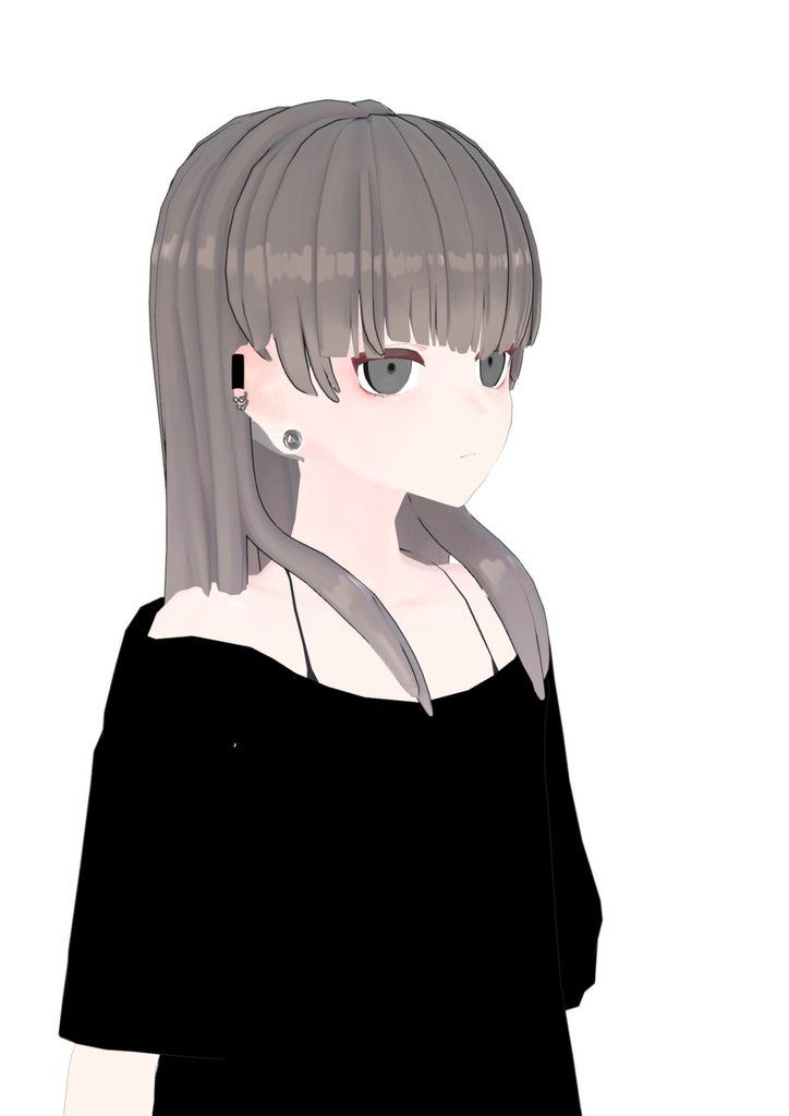 【3Dモデルアクセサリ】CostomHair Long_A01