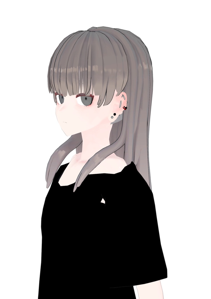 【3Dモデルアクセサリ】CostomHair Long_A01