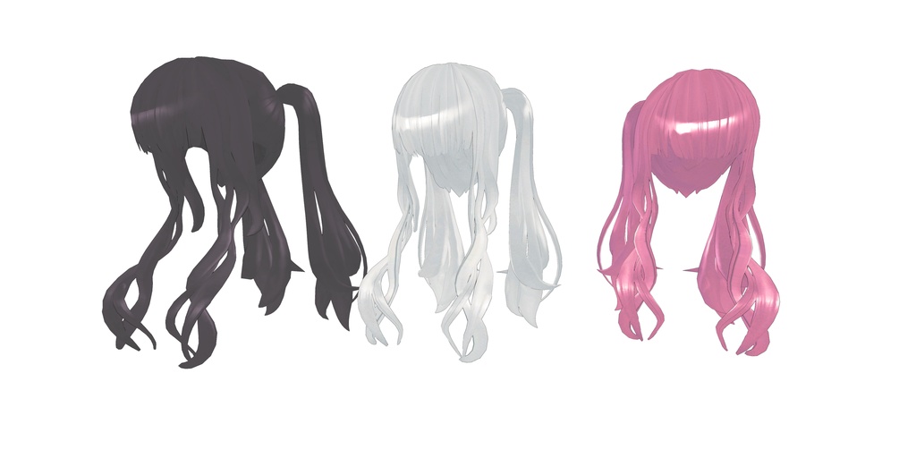 【3Dモデルアクセサリ】ロングツインテール