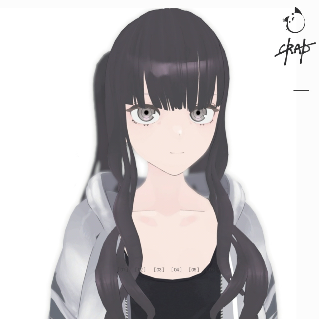 【３Dモデルアクセサリ】ロングツインテール