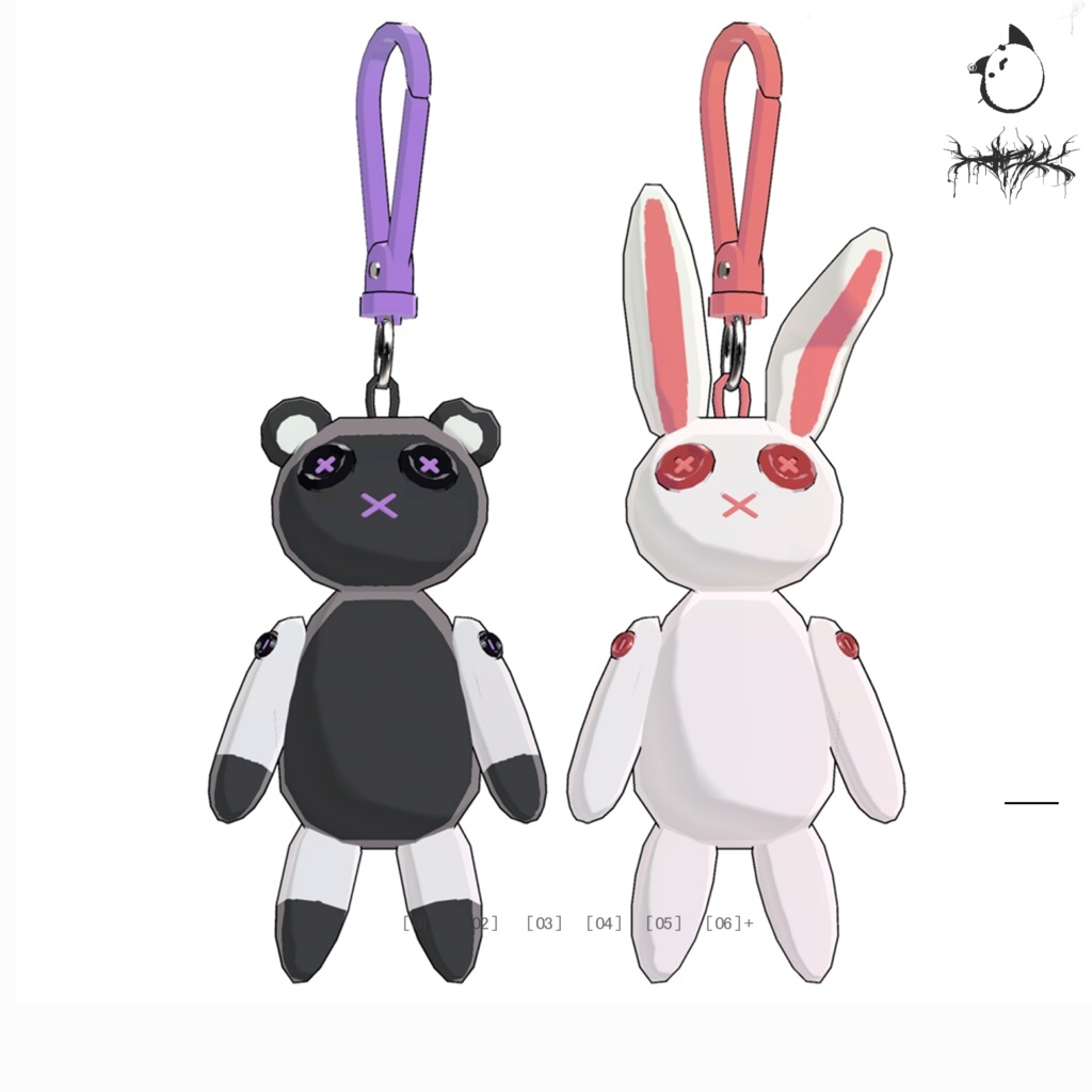 【３Dモデルアクセサリ】ウサ、クマキーホルダー x ALTGARAGE
