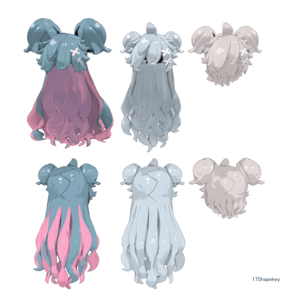 【3Dモデルアクセサリ】Wave'dMixHair