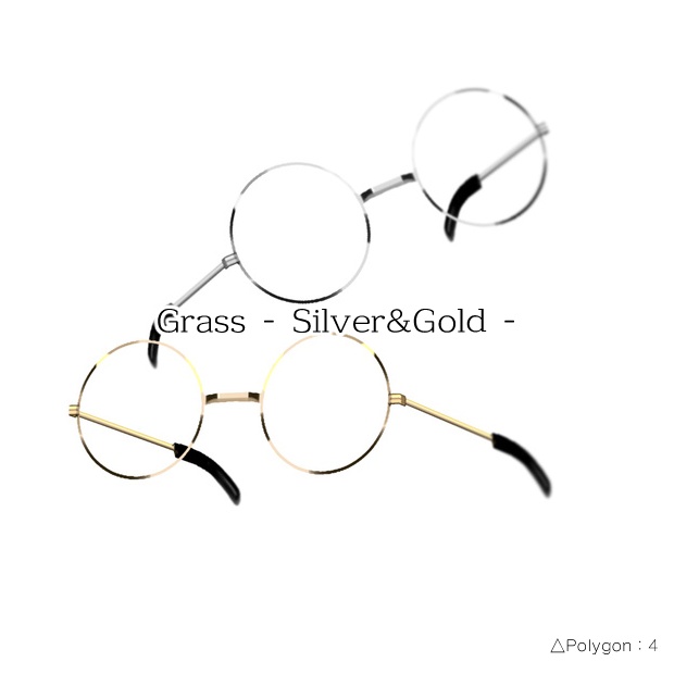  ３Dモデル - Grass - silver＆gold - 4poligon