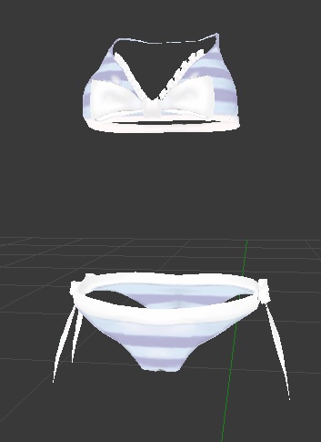 3Dモデル - ノラタマデザイン ストライプ柄ビキニ【3Dソフトが使える方向け】+おまけ