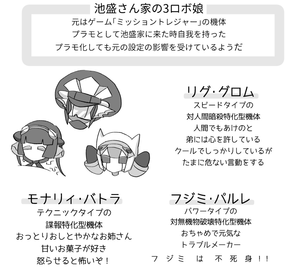 【モノクロコピー本版】池盛さん家の3ロボ娘