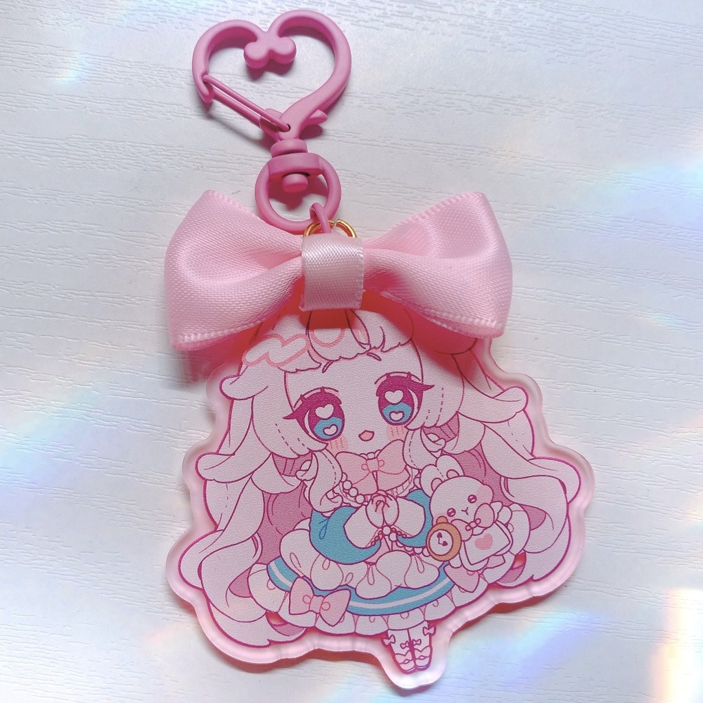 ぷらぷらリボンアクリルキーホルダー