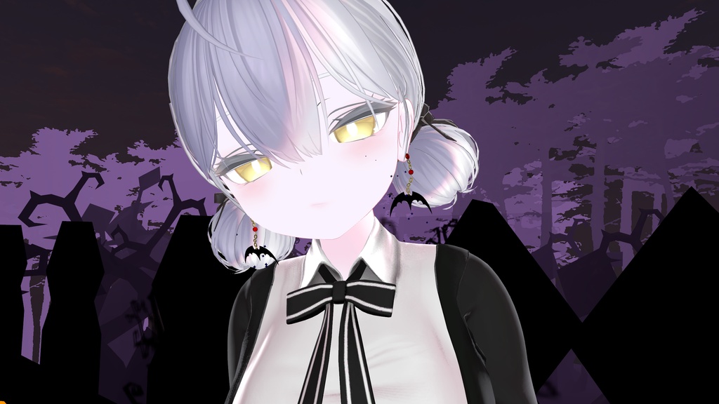 【VRChat向け】パーティクル付きピアス ~Bat Earrings~【MA対応】