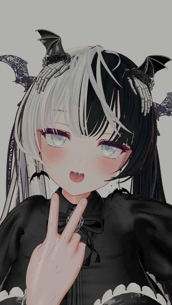 【VRChat向け】パーティクル付きピアス ~Bat Earrings~【MA対応】