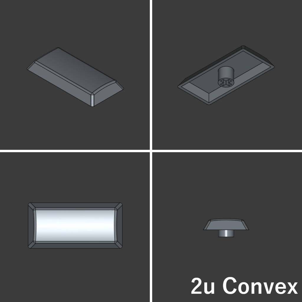 ロープロファイルキーキャップ 3Dデータ(17mmピッチ・13種セット)