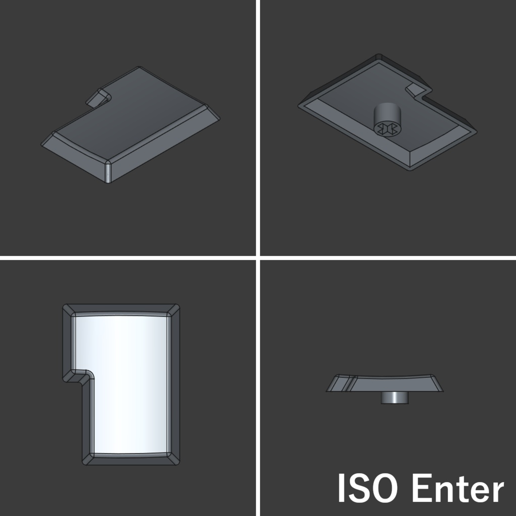 ロープロファイルキーキャップ 3Dデータ(17mmピッチ・13種セット)