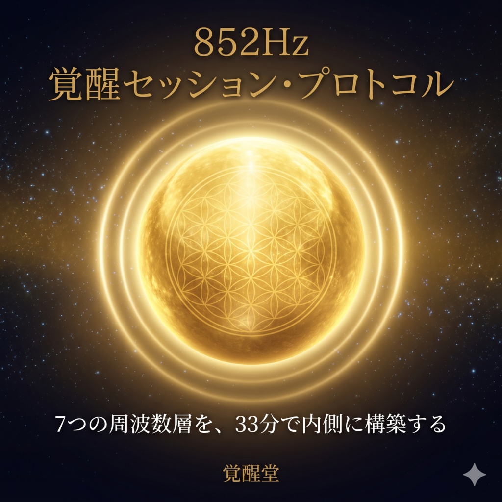 852Hz 覚醒セッション・プロトコル ─ 7つの周波数層を33分で内側に構築する｜覚醒堂