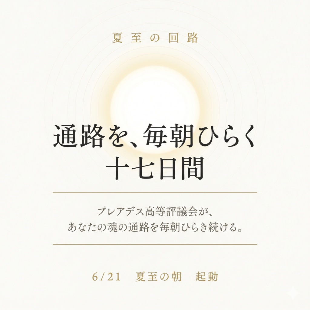 夏至の回路 ―― 十七日間、毎朝ひらく通路のページ（963Hz・夏至から七夕まで）