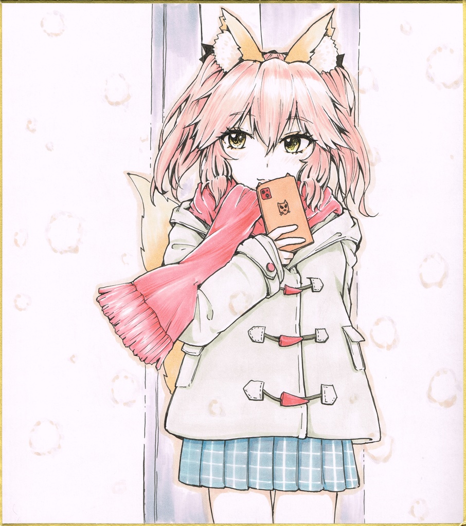 【手描き色紙】Fate/Grand Order #タマモ色紙100枚描かないといけないバフにかかりました#025/100