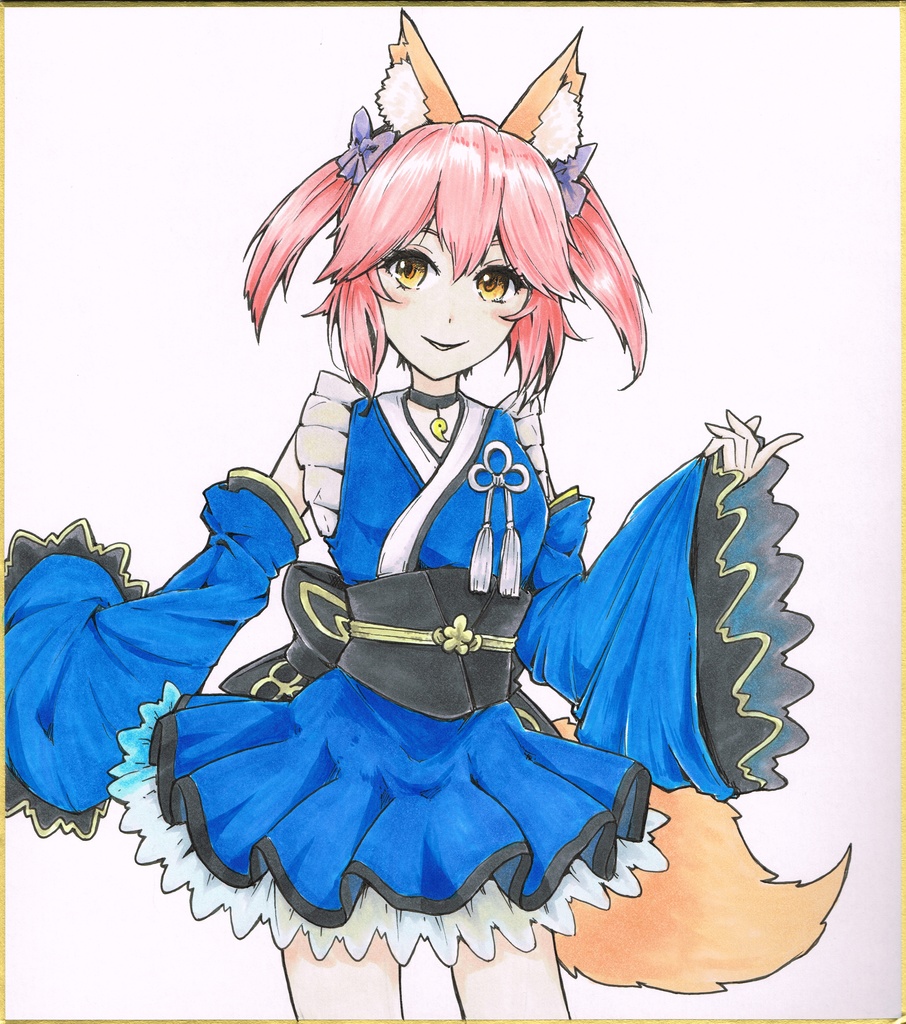 【手描き色紙】Fate/Grand Order  #タマモ色紙100枚描かないといけないバフにかかりました#026/100