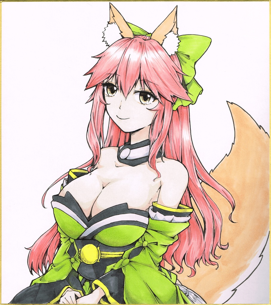 【手描き色紙】Fate/Grand Order #タマモ色紙100枚描かないといけないバフにかかりました#029/100