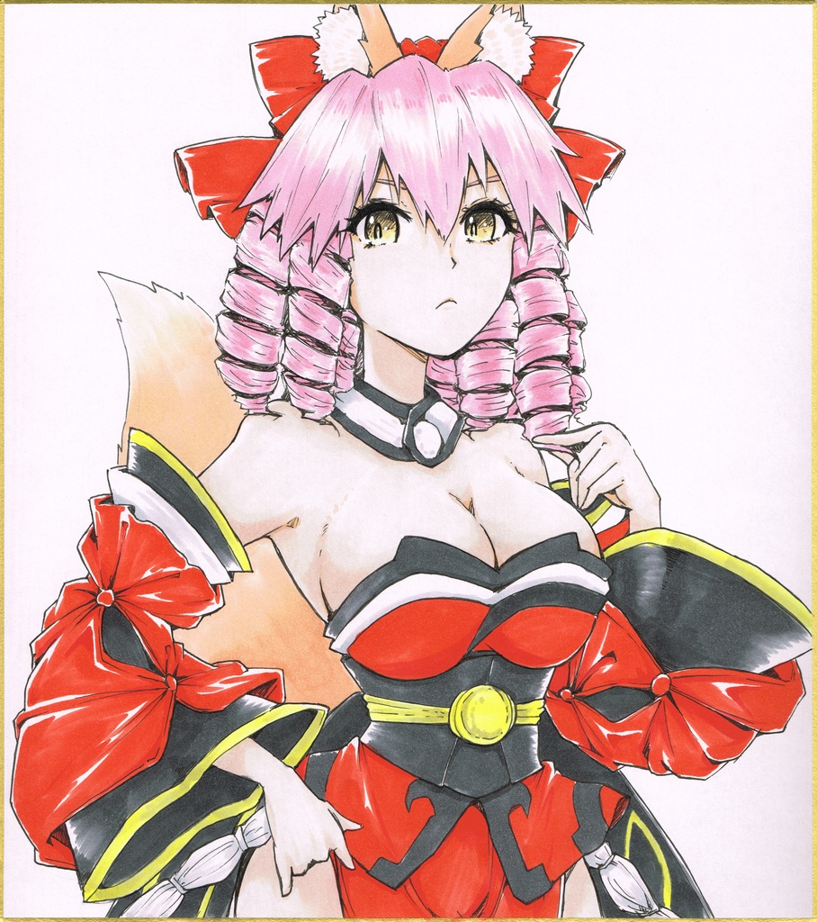 【手描き色紙】Fate/Grand Order #タマモ色紙100枚描かないといけないバフにかかりました#059/100