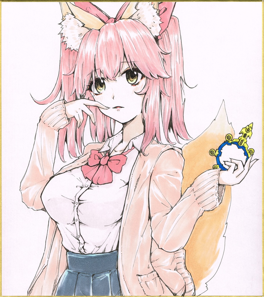 【手描き色紙】Fate/Grand Order #タマモ色紙100枚描かないといけないバフにかかりました#062/100