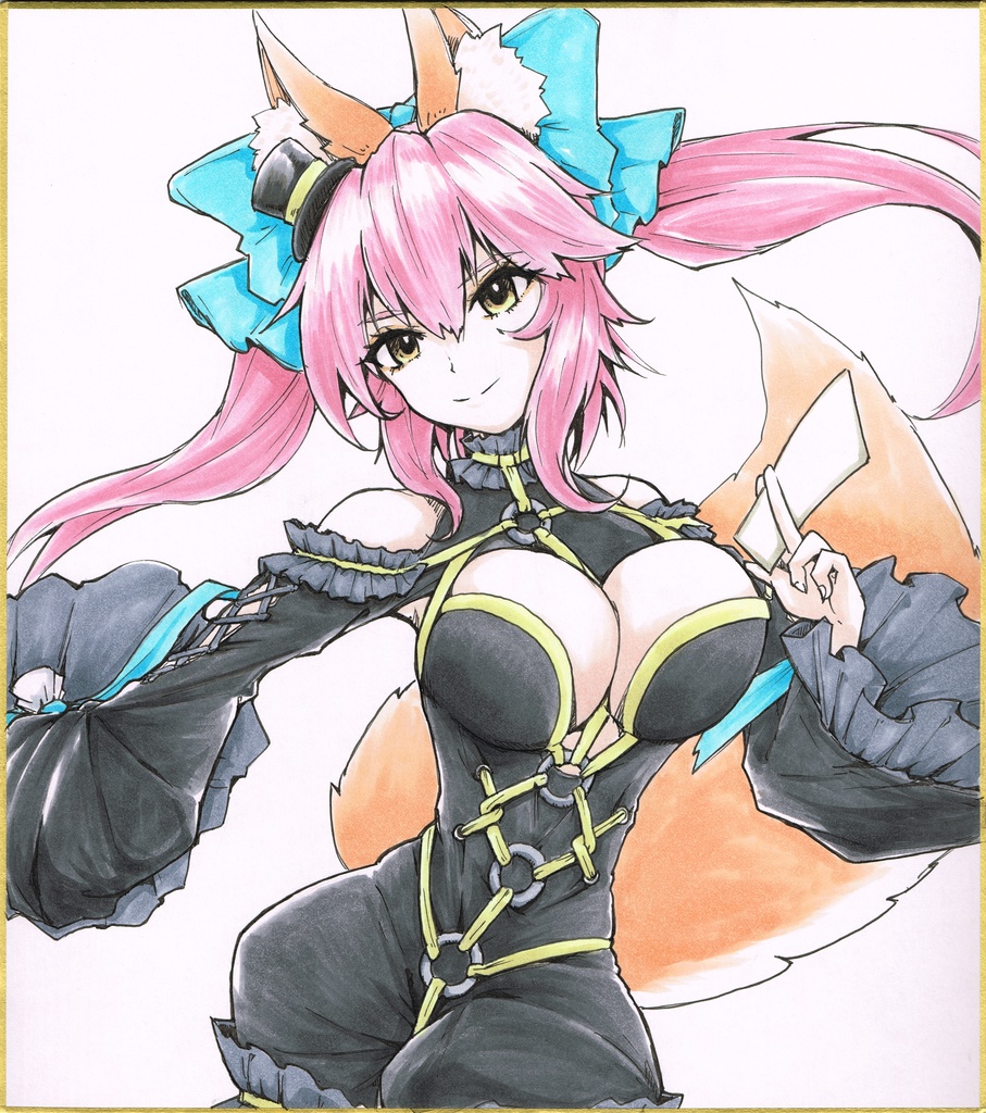 【手描き色紙】Fate/Grand Order  #タマモ色紙100枚描かないといけないバフにかかりました#091/100