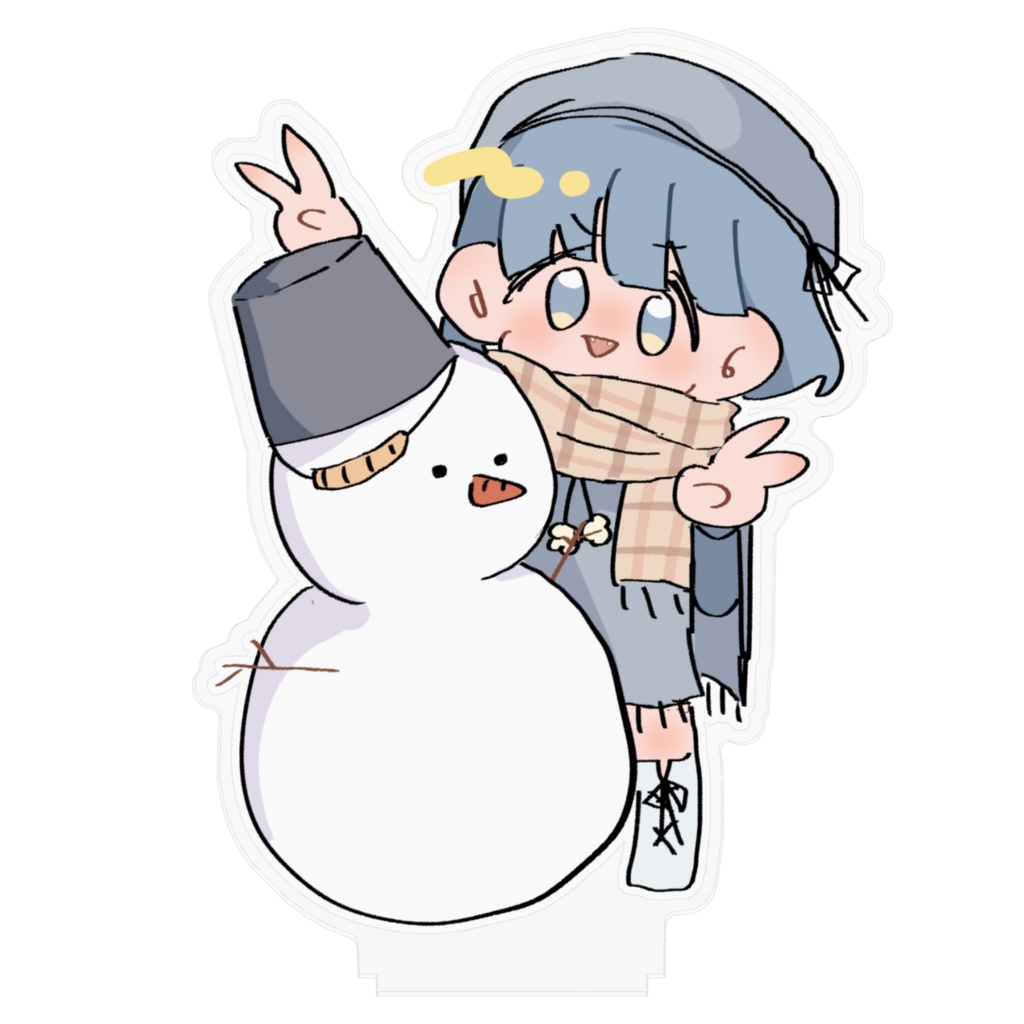 雪遊びヒロインのアクリルフィギア