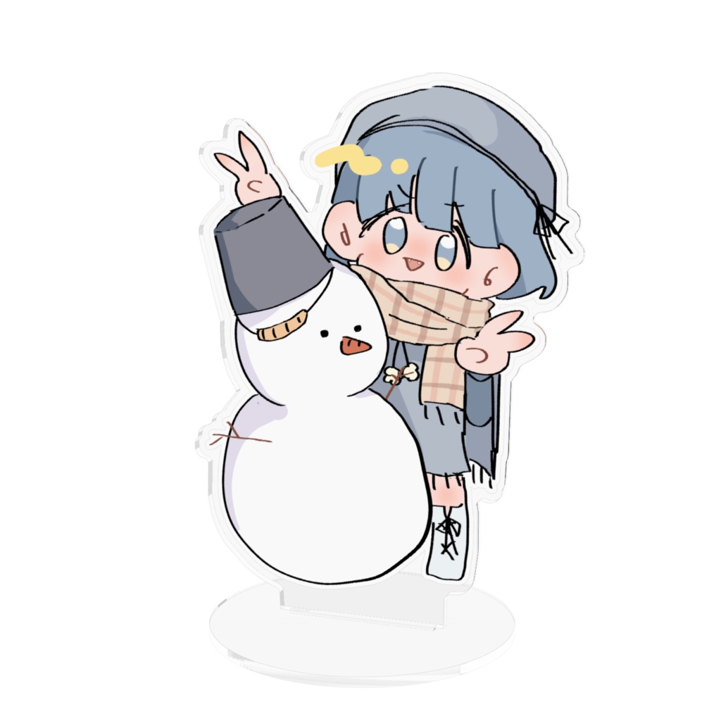 雪遊びヒロインのアクリルフィギア