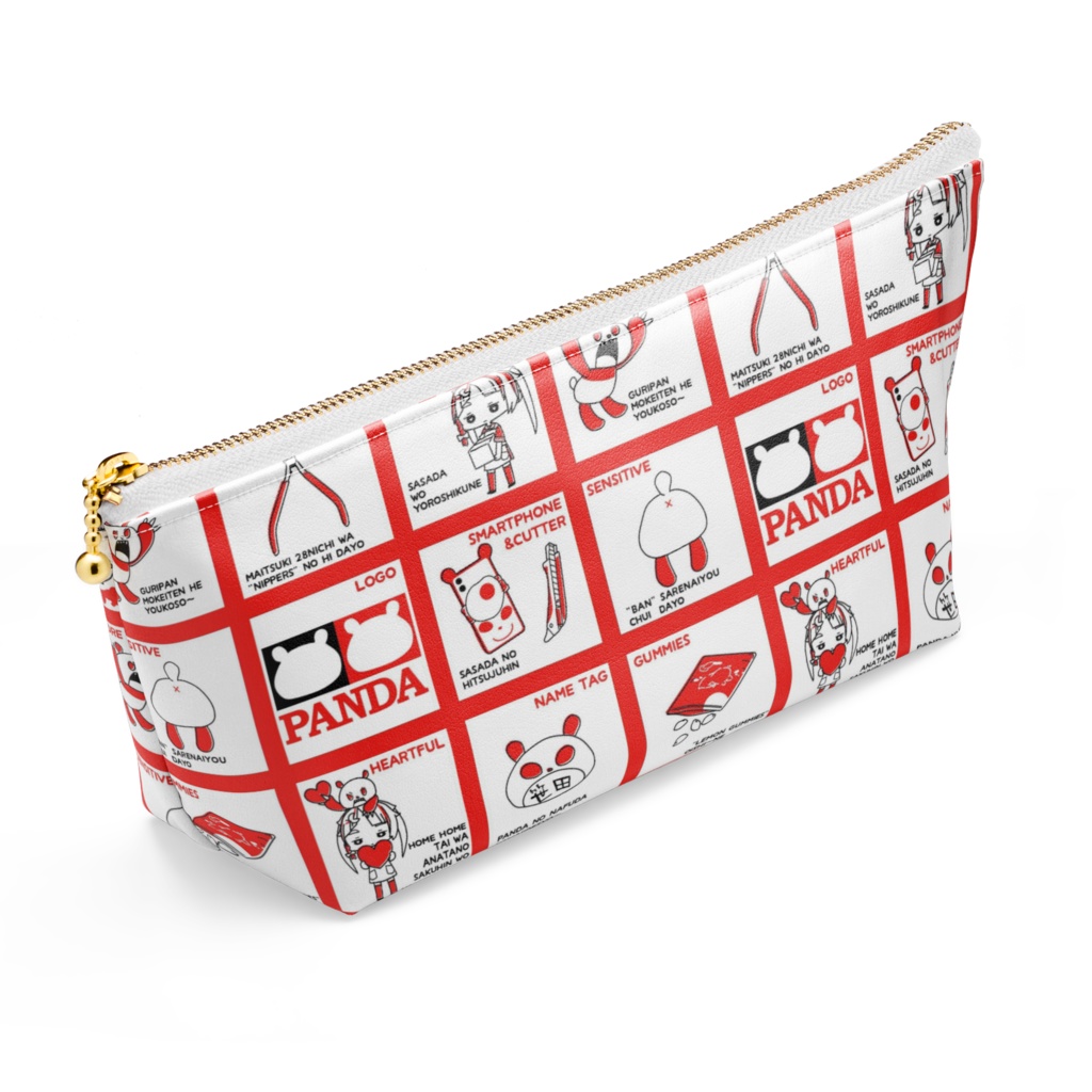 グリパン模型店 包装紙風柄ポーチ