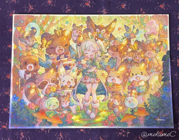 【フレームレス原画】森のみんなでお祝いを