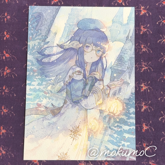 【フレームレス原画】冬の街で【Skeb作品】