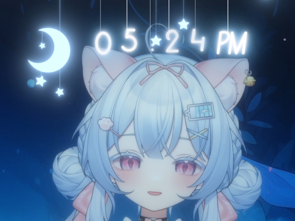 【無料】配信者向け OBS用デジタル時計 HTML素材 光る / 動く