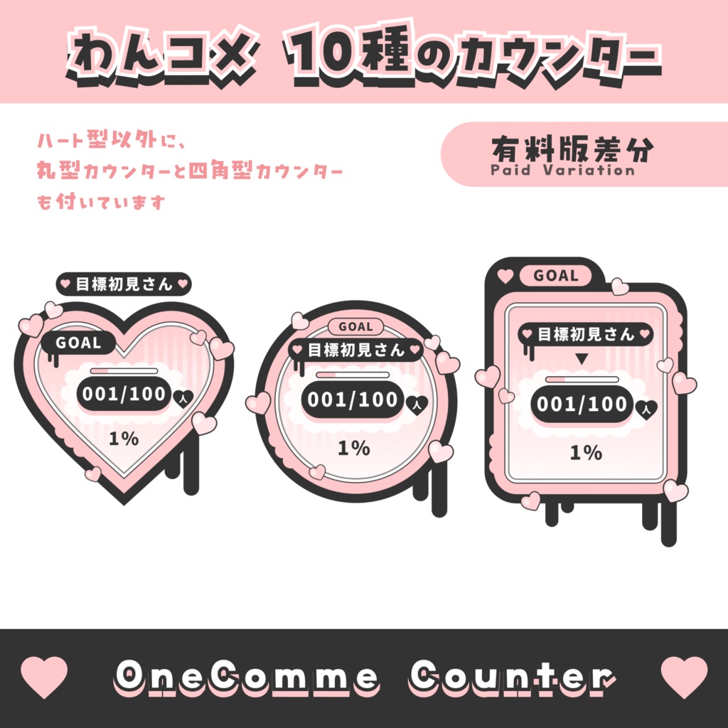【無料配布】10種のカウンター【わんコメテンプレート】OneComme Counter Template