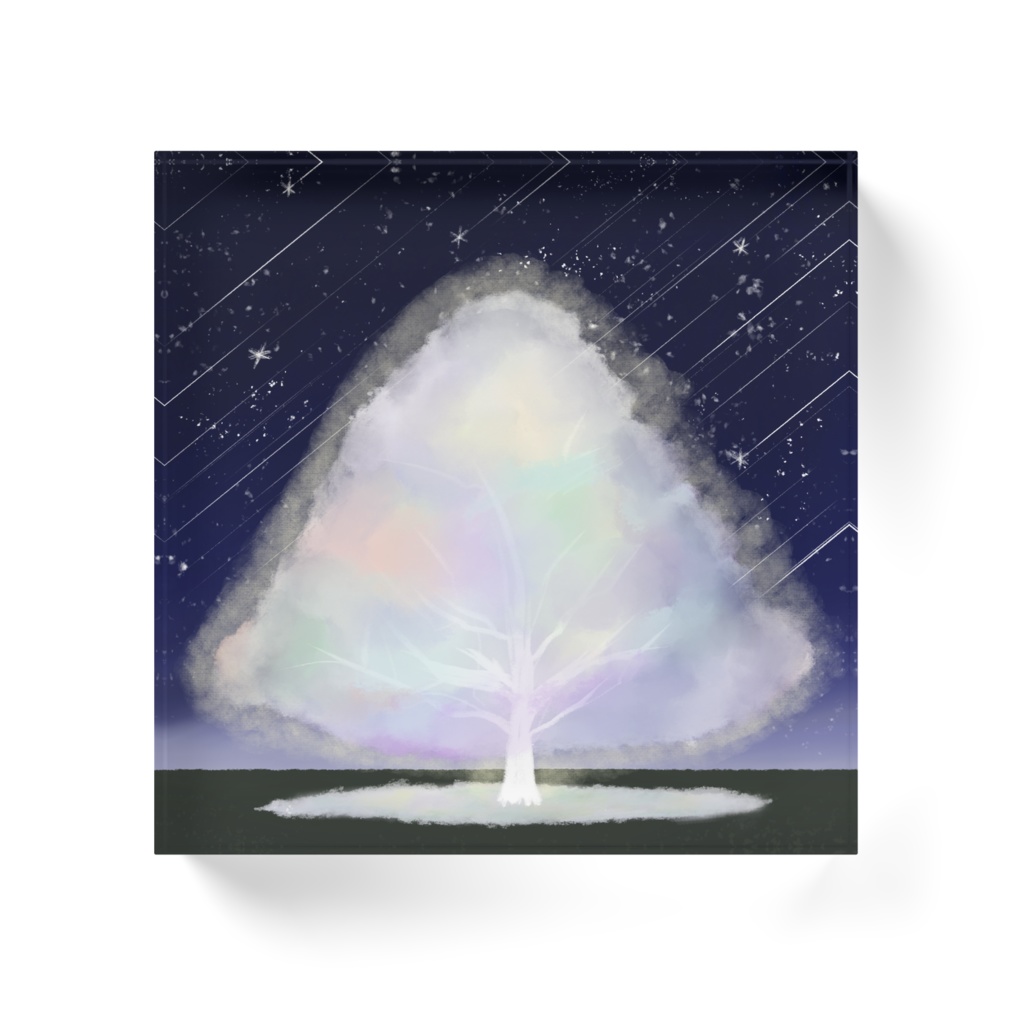 わたあめの木*アクリルブロック(クリア)