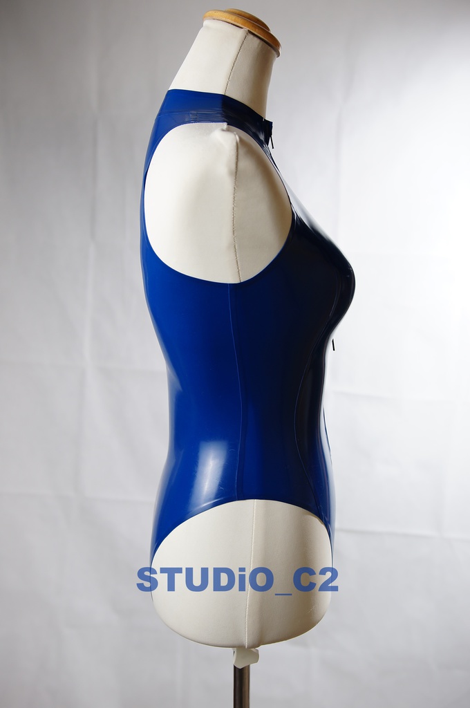 「販売終了」フロントジッパーレオタード ブルー