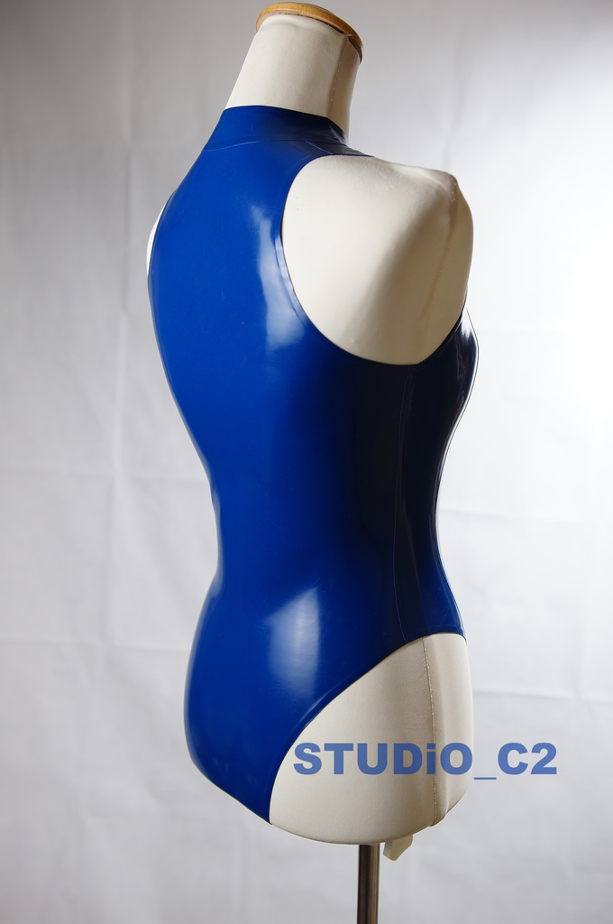 「販売終了」フロントジッパーレオタード ブルー