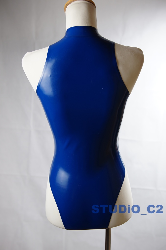 「販売終了」フロントジッパーレオタード ブルー