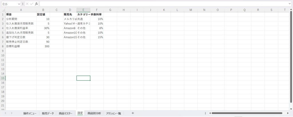 EC物販分析_仕入判断Excelツール