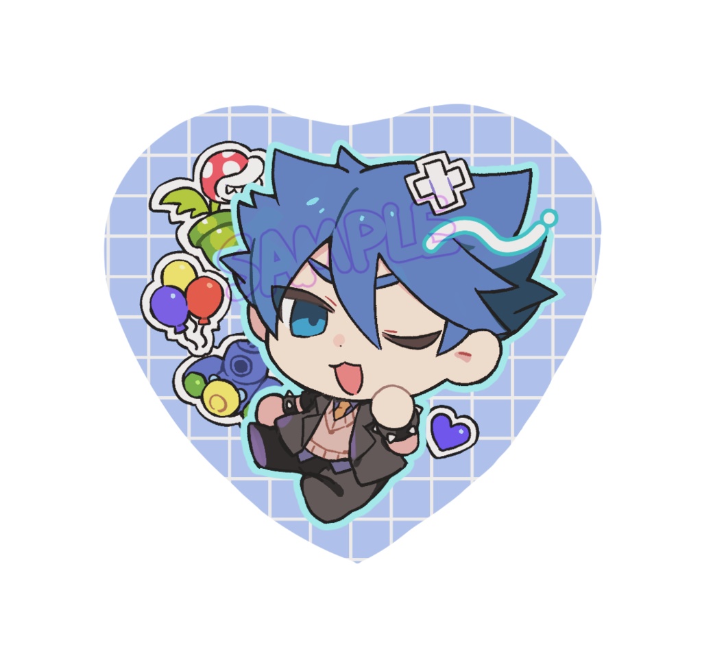 ハート型缶バッジ