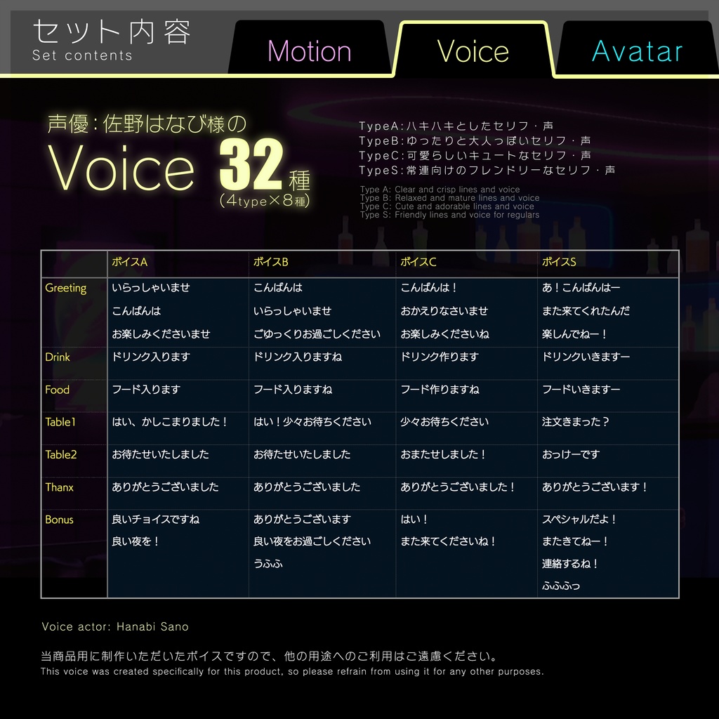モブアバター+モーション&ボイスセット set1 Bunny Girls/Avatar NPC System 対応