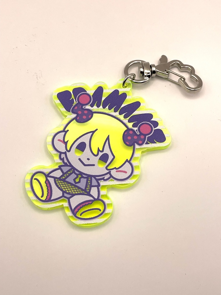 ◯えだまめもん　ネオンカラー　アクリルキーホルダー