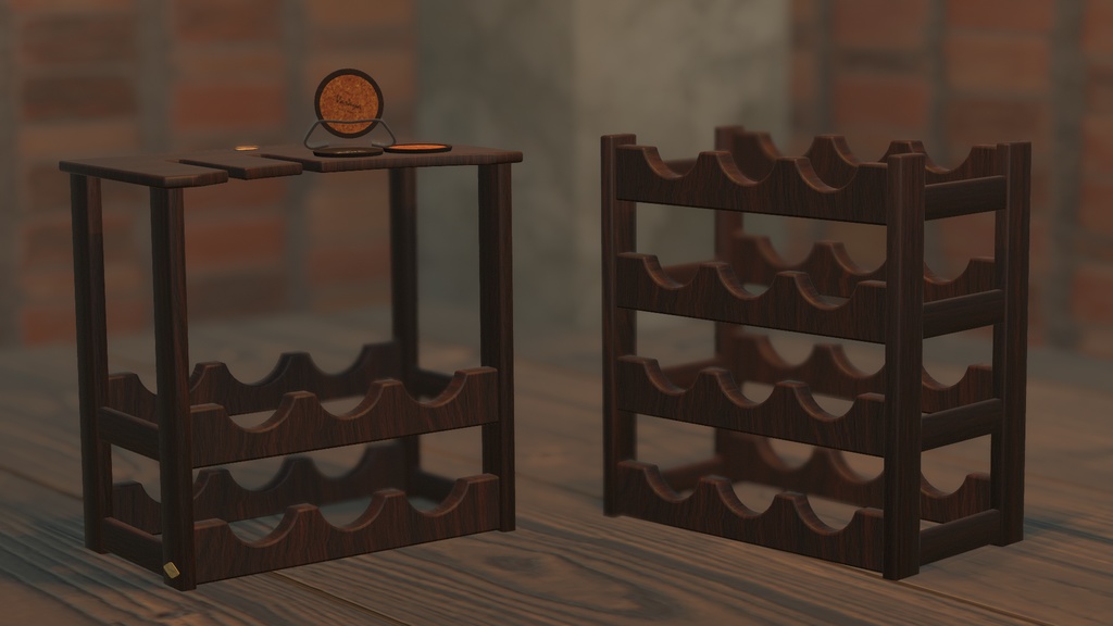 【VRChat想定】ワインラック2種【VARAYA】