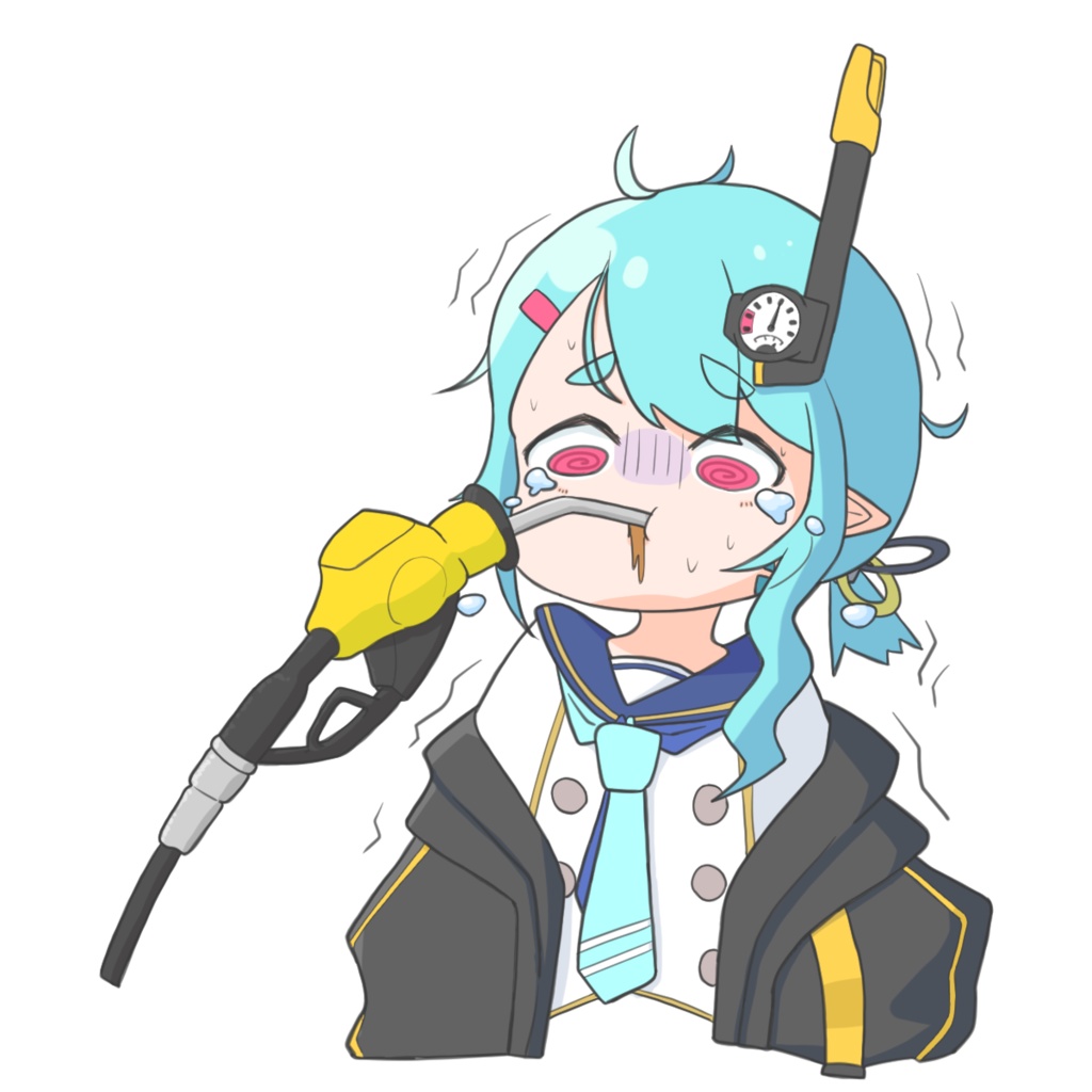 ぺたぺた!しおステッカー④【ガソリンを飲む海原しお】