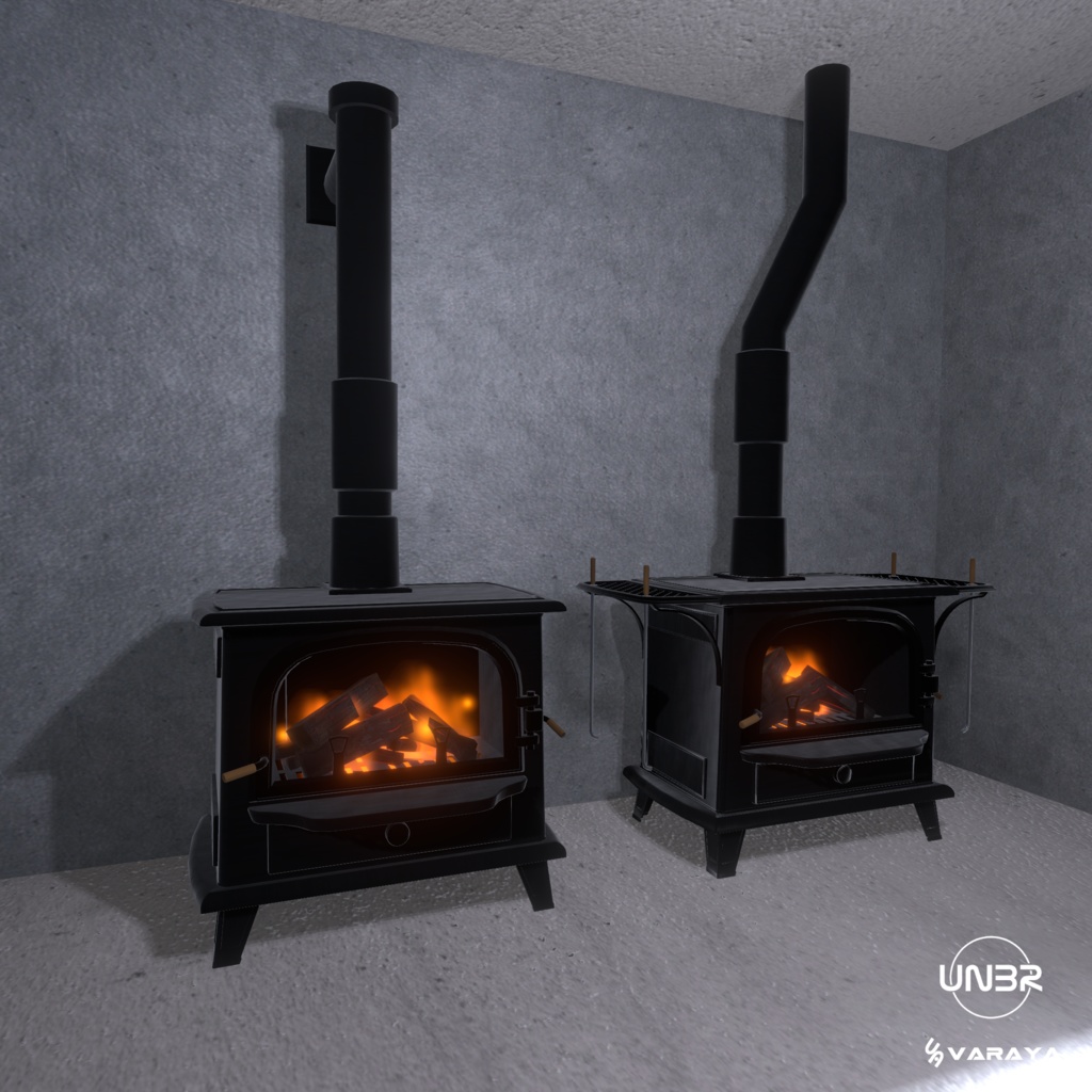 【VRChat想定】VARAYA薪ストーブ【パーティクル&効果音付き】