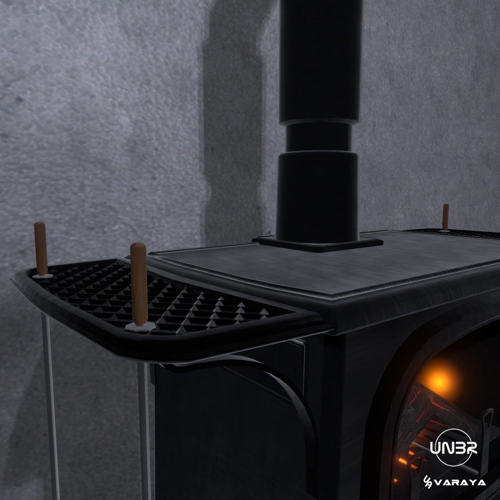 【VRChat想定】VARAYA薪ストーブ【パーティクル&効果音付き】