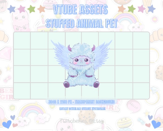 Vtuber Asset Lofi Stuffed Animal Pet 