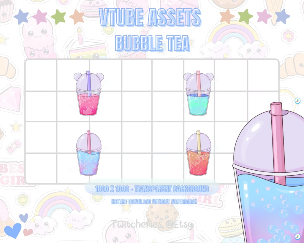 Sip in Style: Bubbletea VTuber Assets, Prompts, and Accessories