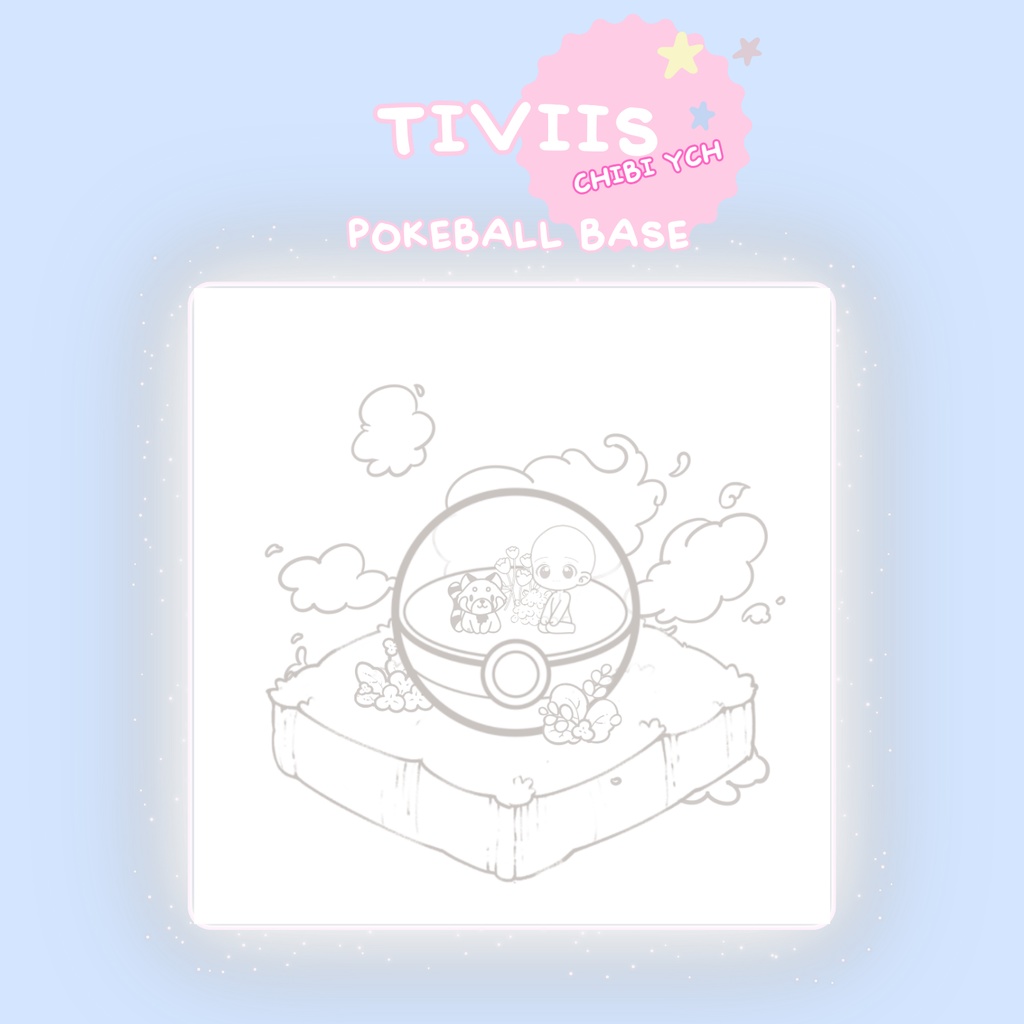 Chibi Base – Chibi YCH Base - Pokeball Island - 6 animals!